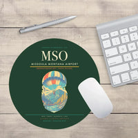 Thumbnail for Missoula Montana Airport (MSO) design on dark green round mouse pad