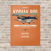 Thumbnail for Daher Kodiak 900 vertical canvas print - no frame - orange background