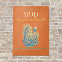 Thumbnail for Modesto City-County Airport MOD vertical canvas print - no frame - orange background