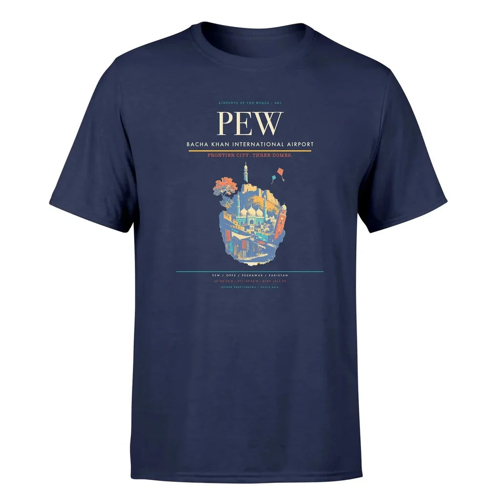 Peshawar Airport (PEW) Premium T-Shirt Navy Blue