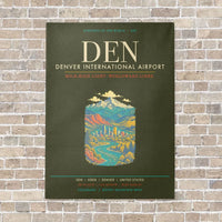 Thumbnail for Denver International Airport DEN - Canvas Framed - Green Army