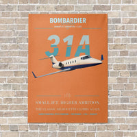 Thumbnail for Bombardier Learjet 31A vertical canvas print - no frame - orange background