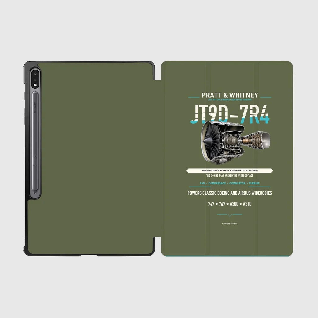 JT9D-7R4 design on green army samsung tablet tablet case