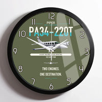 Thumbnail for Piper PA-34-220T Seneca V design on green army framed wall clock