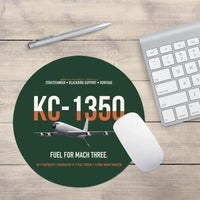Thumbnail for KC-135Q Blackbird Tanker design on dark green round mouse pad