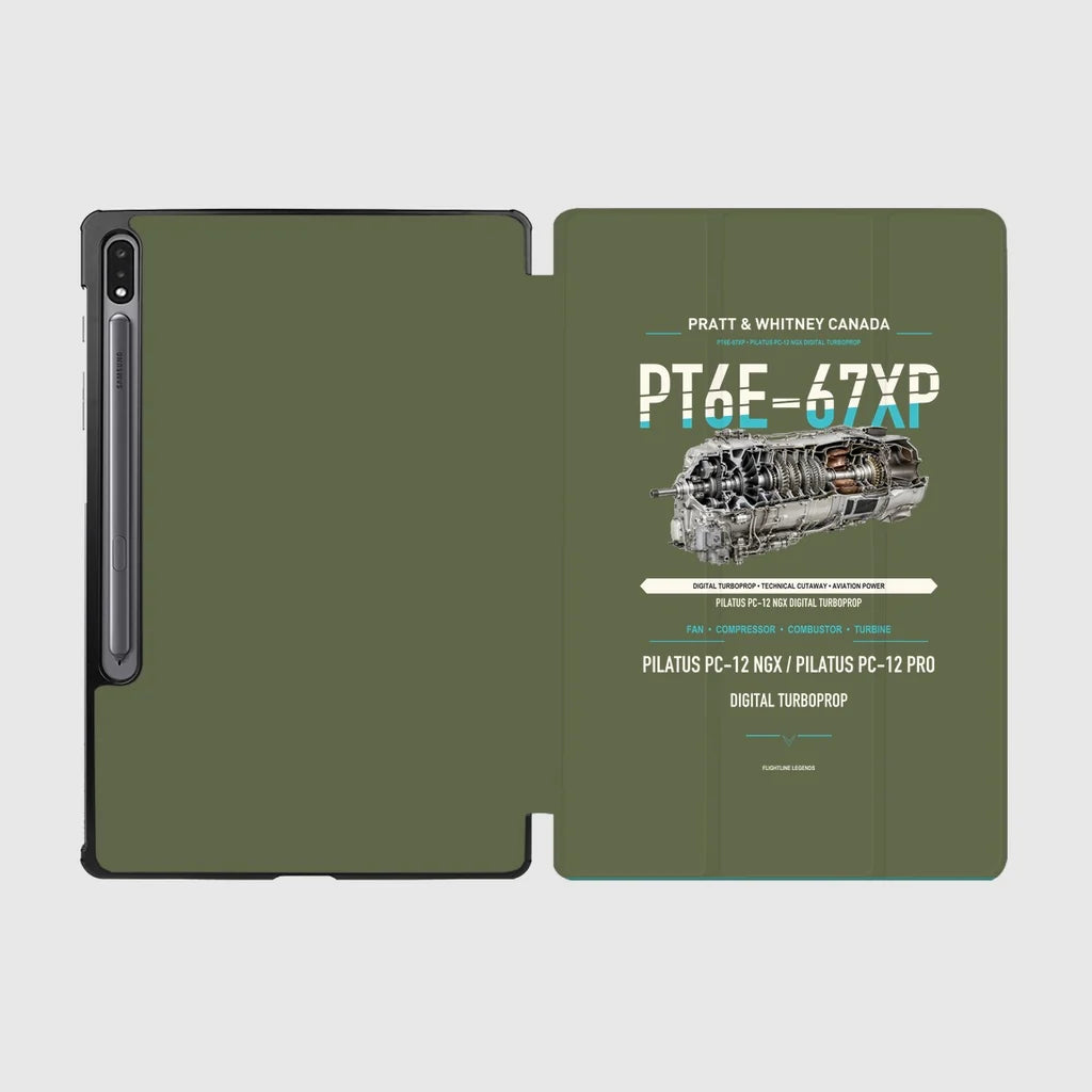 PT6E-67XP design on green army samsung tablet tablet case