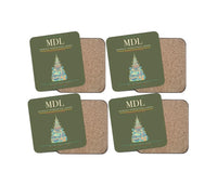 Thumbnail for Mandalay International Airport (MDL) design on green army 4 pieces set coaster