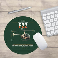 Thumbnail for Robinson R22 Beta II design on dark green round mouse pad