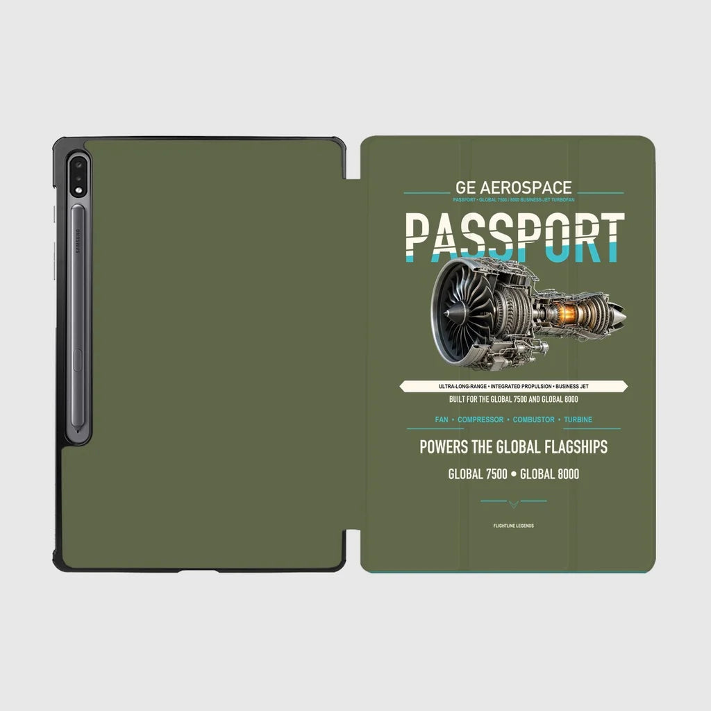 PASSPORT design on green army samsung tablet tablet case