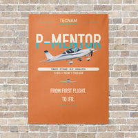 Thumbnail for Tecnam P-Mentor vertical canvas print - no frame - orange background