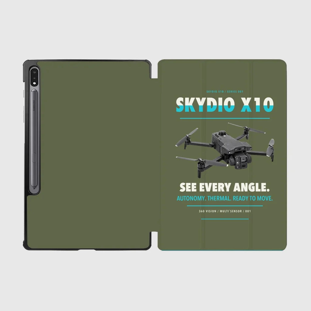 Skydio X10 design on green army samsung tablet tablet case