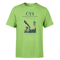 Thumbnail for Cheyenne Regional Airport (CYS) T-Shirt single-side front print in Light Green | cheyenne-regional-airport-cys-double-side-t-shirt