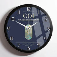 Thumbnail for Goa International Airport Dabolim GOI Wall-Clock Framed - Navy Blue