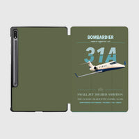 Thumbnail for Bombardier Learjet 31A design on green army samsung tablet tablet case