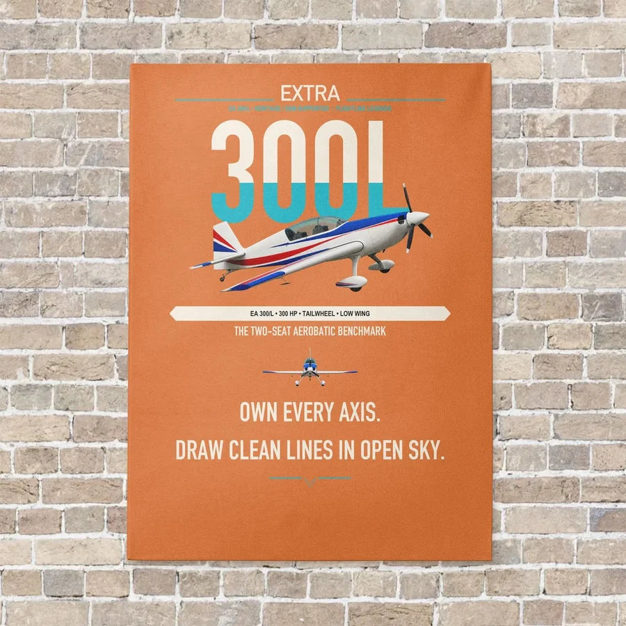 Extra 300L vertical canvas print - no frame - orange background