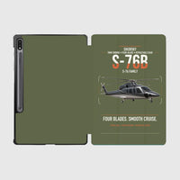 Thumbnail for Sikorsky S-76B design on green army samsung tablet tablet case