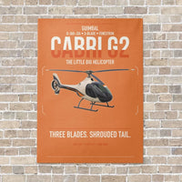 Thumbnail for Guimbal Cabri G2 vertical canvas print - no frame - orange background