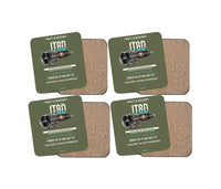 Thumbnail for JT8D design on green army 4 pieces set coaster