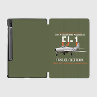 Thumbnail for FJ-1 Fury First Fury Straight Wing design on green army samsung tablet tablet case