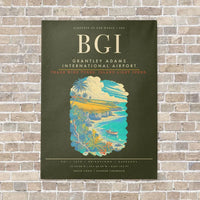 Thumbnail for Grantley Adams International Airport BGI - Canvas Framed - Green Army