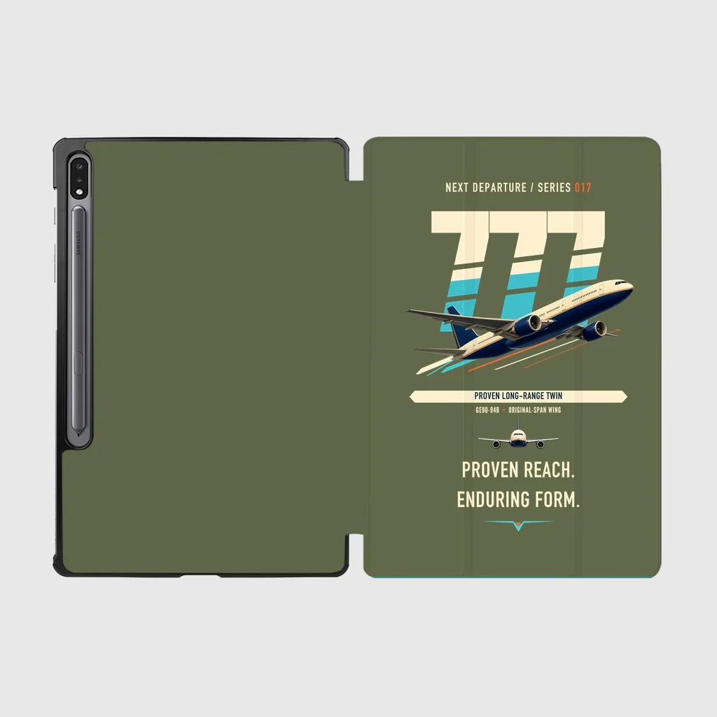 Boeing 777-200ER design on green army samsung tablet tablet case