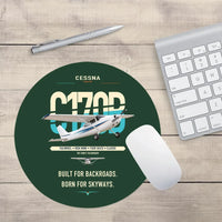 Thumbnail for Cessna 170B design on dark green round mouse pad