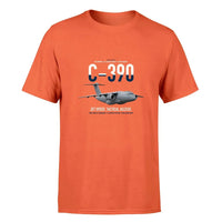 Thumbnail for C-390 Millennium design on orange double-side t-shirt, single-side print