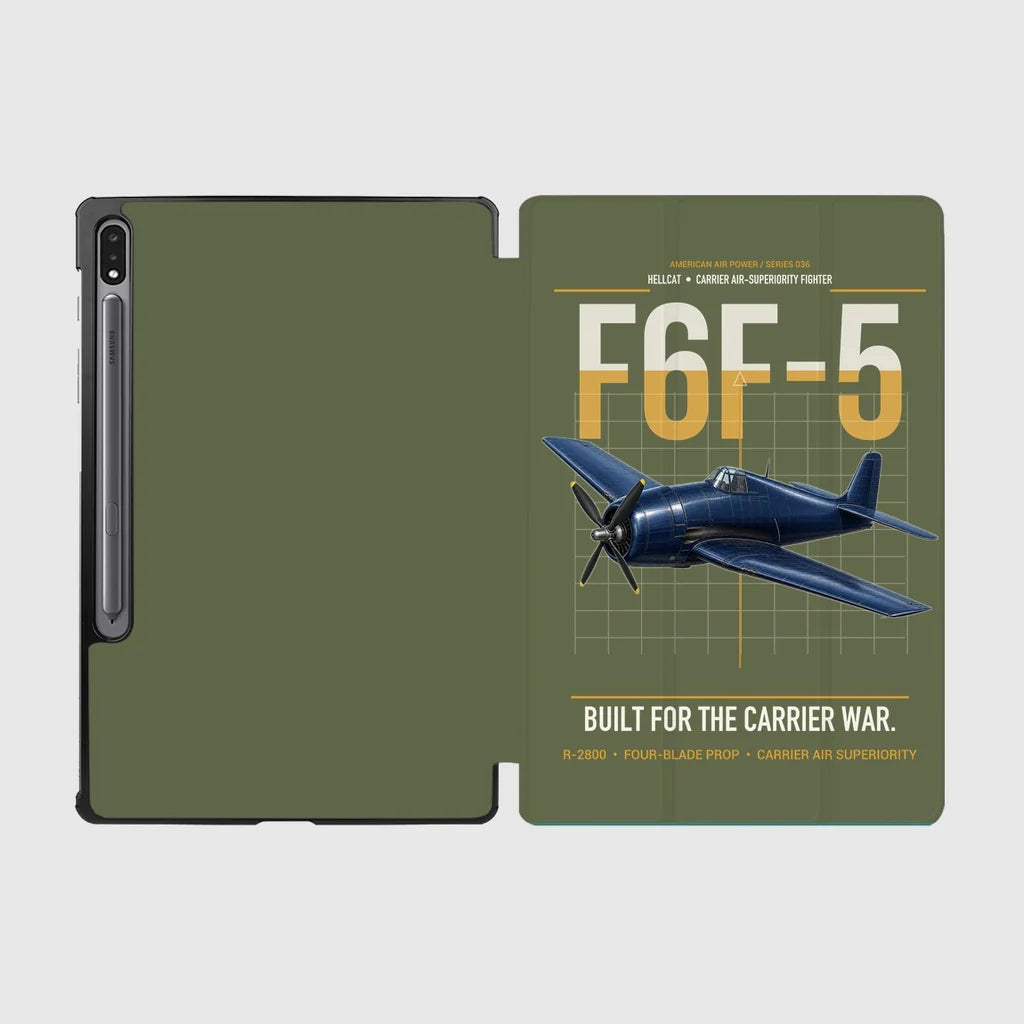 F6F-5 Hellcat design on green army samsung tablet tablet case