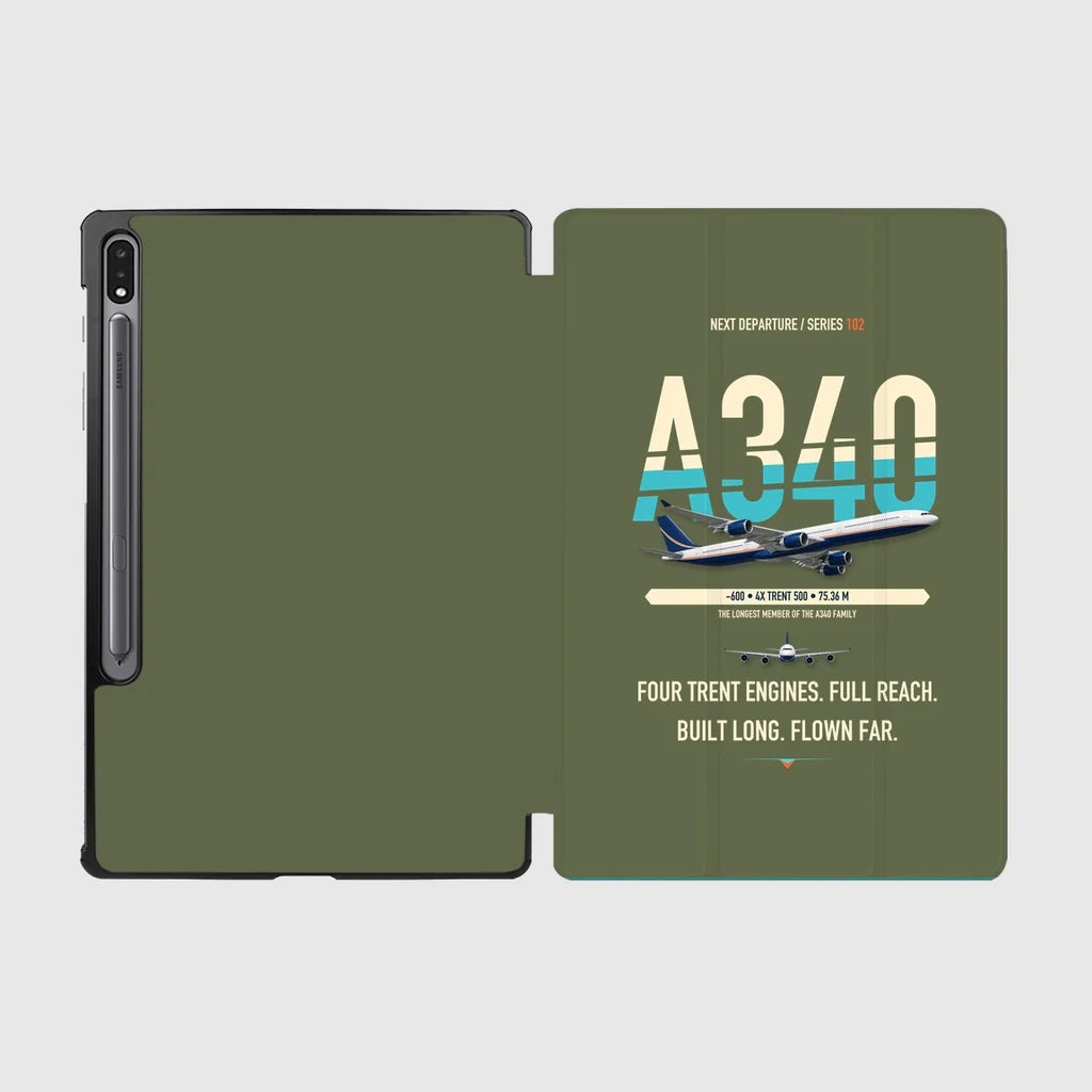 Airbus A340-600 design on green army samsung tablet tablet case