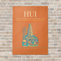 Thumbnail for Phu Bai International Airport HUI — Hue vertical canvas print - no frame - orange background