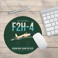 Thumbnail for F2H-4 Banshee design on dark green round mouse pad