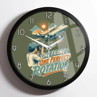 Thumbnail for One Frame One Perfect Rotation design on green army framed wall clock
