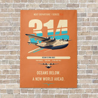 Thumbnail for Boeing 314 Clipper vertical canvas print - no frame - orange background