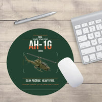 Thumbnail for Bell AH-1G Cobra design on dark green round mouse pad