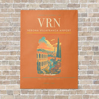Thumbnail for Verona Villafranca Airport VRN vertical canvas print - no frame - orange background