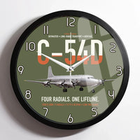 Thumbnail for C-54D Skymaster design on green army framed wall clock
