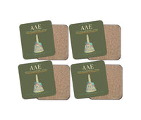 Thumbnail for Rabah Bitat Airport (AAE) design on green army 4 pieces set coaster