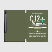 Thumbnail for Cessna Citation CJ2+ design on green army samsung tablet tablet case