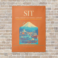Thumbnail for Sitka Rocky Gutierrez Airport SIT vertical canvas print - no frame - orange background