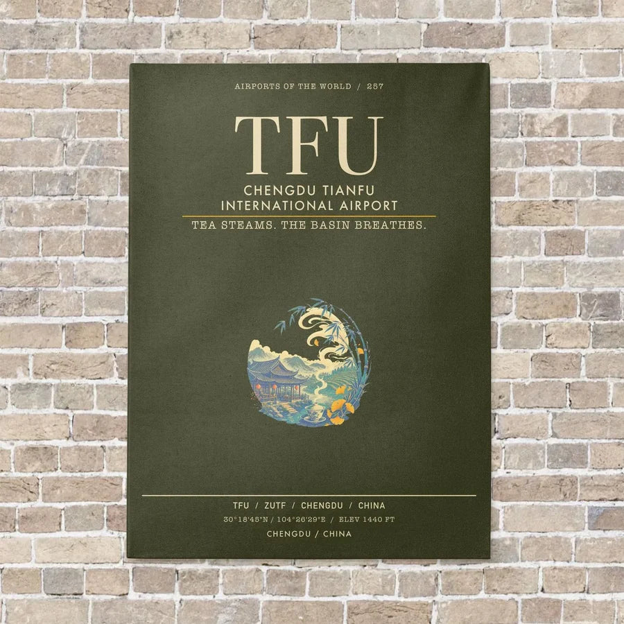 Chengdu Tianfu International Airport TFU - Canvas Framed - Green Army