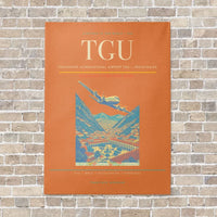 Thumbnail for Toncontín International Airport TGU — Tegucigalpa vertical canvas print - no frame - orange background