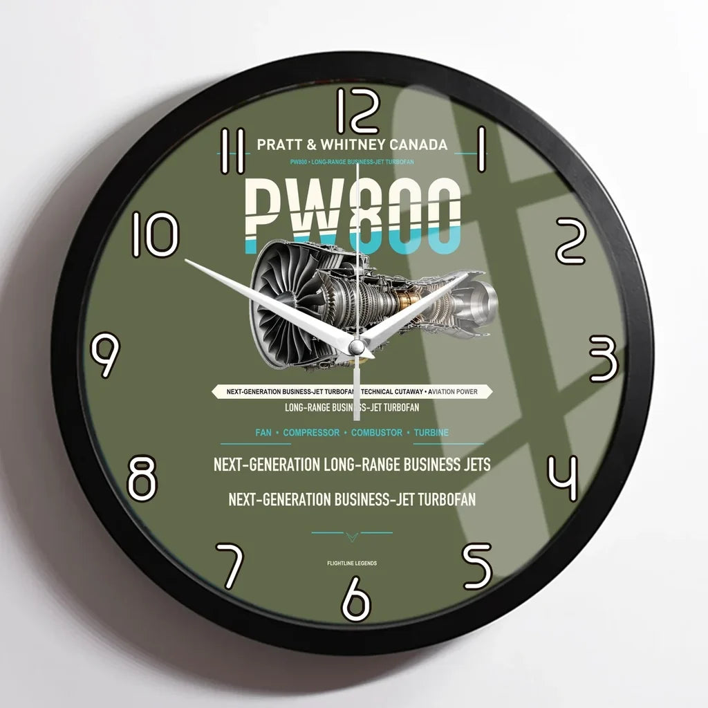 PW800 design on green army framed wall clock