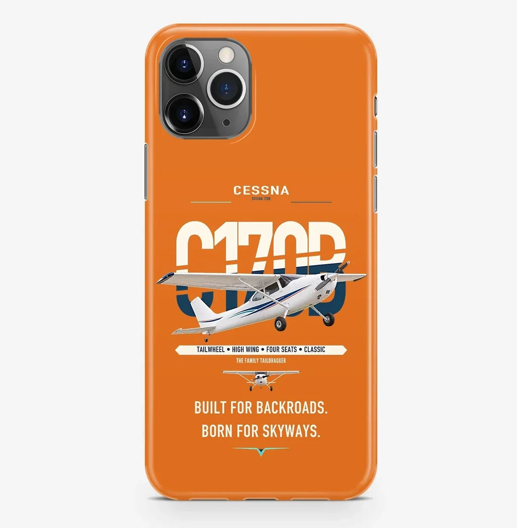 Cessna 170B design on orange magsafe iphone case, for iPhone Pro Max