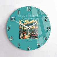 Thumbnail for VINTAGE G4012 - The Airship Promenade - Designed Wall Clocks design on turquoise no-frame