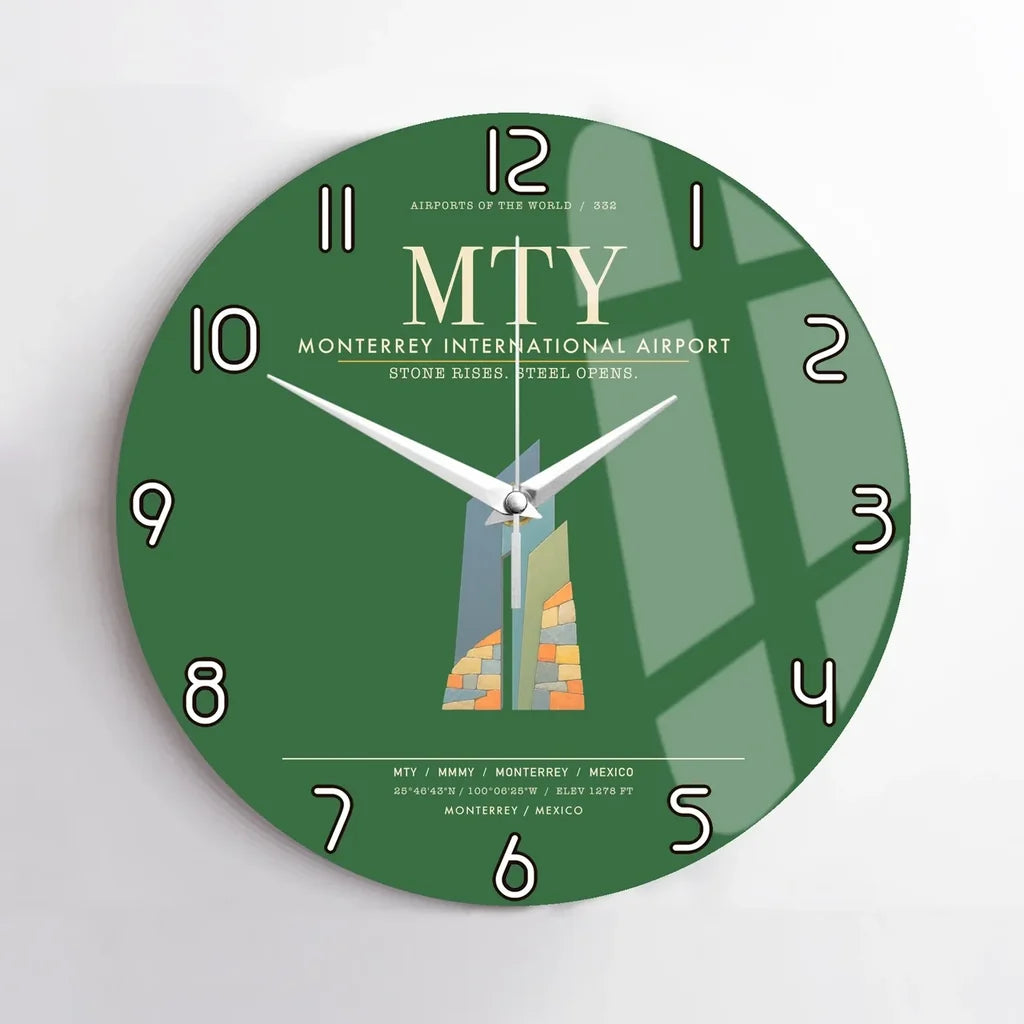 Monterrey International Airport MTY Wall-Clock No-Frame - Green