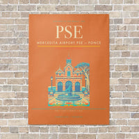 Thumbnail for Mercedita Airport PSE — Ponce vertical canvas print - no frame - orange background