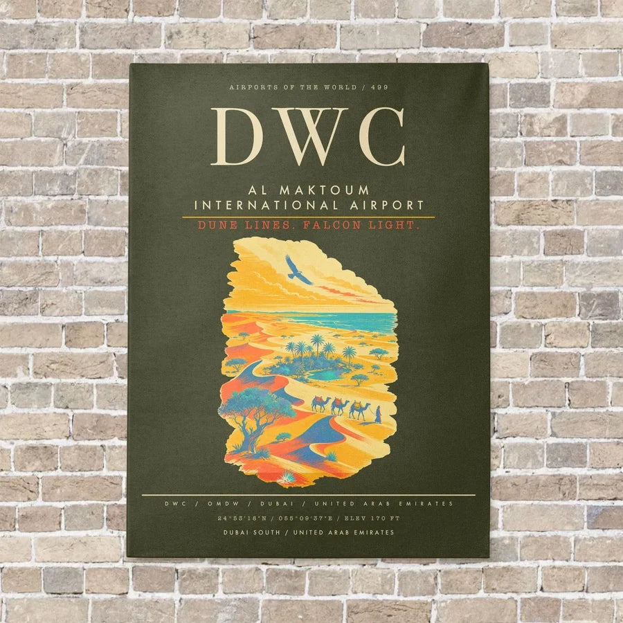 Al Maktoum International Airport DWC - Canvas Framed - Green Army