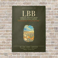 Thumbnail for Lubbock Preston Smith International Airport LBB - Canvas Framed - Green Army