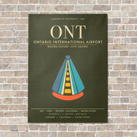 Thumbnail for Ontario International Airport ONT - Canvas Framed - Green Army