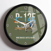 Thumbnail for Boeing P-12E design on green army framed wall clock
